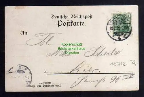 125792 AK Chemnitz Litho 1903 Gasthaus Hotel Central Schlachthof Hermann Krause