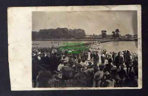 126117 AK Riesa Oschatz 1914 Militär Behelfsbrücke Pioniere Übung Fest Fotokarte