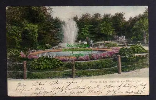 122516 AK Stolp i. Pom. Anlagen am Blücherplatz um 1905