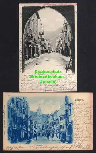 119332 2 AK Sterzing Vipiteno 1899 Neustadt Strassenpartie durch den Zwölferturm