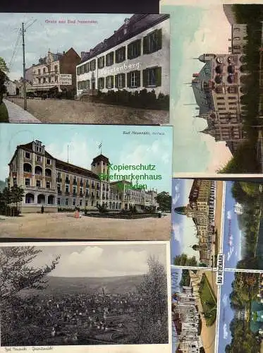 119811 5 AK Bad Neuenahr Hotel Fürstenberg 1915 Kurhaus 1909 Walburgis Stift 191