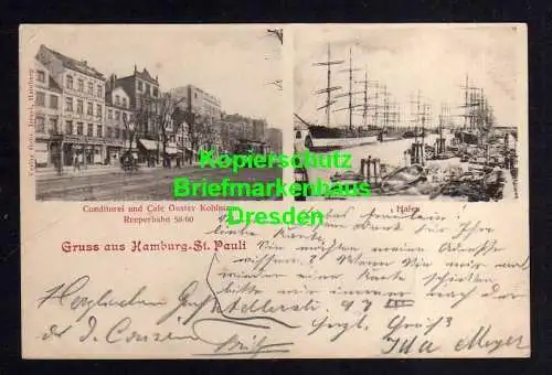 119049 AK Hamburg St. Pauli 1902 Hafen Conditorei Cafe G. Kohlmann Reeperbahn 58