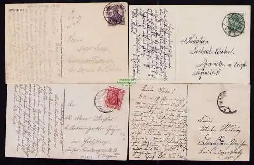 165839 4 AK Görlitz Postplatz 1908 Brunnen 1919 Stadthalle 1919