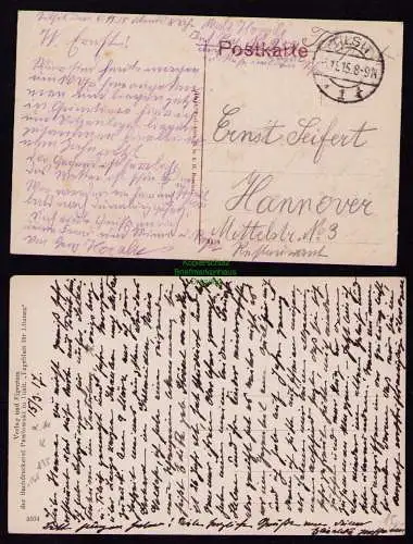 165895 AK Tilsit 1915 Feldpost Königin Louise Haus Unglücksjahr 1807