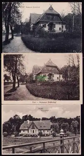 165898 4 AK Tilsit 1915 Restaurant Brückenkopf 1924