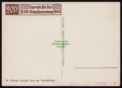 165922 AK Willrich Karte Deutsche Frau aus Nordschleswig 1940