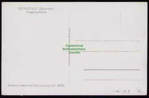 165849 AK Bernstadt Sachsen Fliegeraufnahme  um 1935 Junkers Luftbild Zentrale