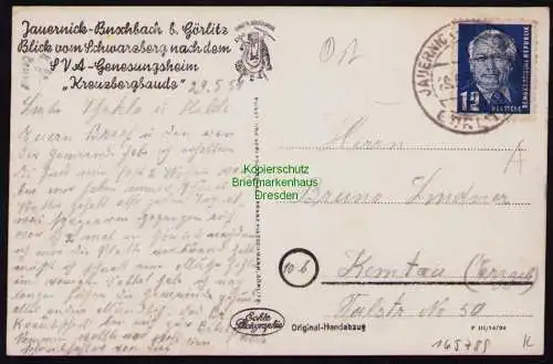 165789 AK Jauernick-Buschbach b. Görlitz Kreuzbergbaude SVA Genesungsheim 1951