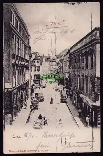 165715 AK Linz Oberösterreich 1907 Straße Altstadt Vignette Wehrschatz Südmark