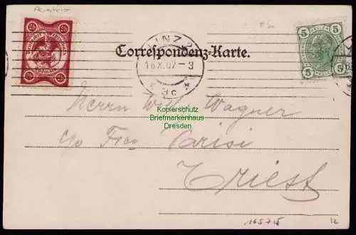 165715 AK Linz Oberösterreich 1907 Straße Altstadt Vignette Wehrschatz Südmark