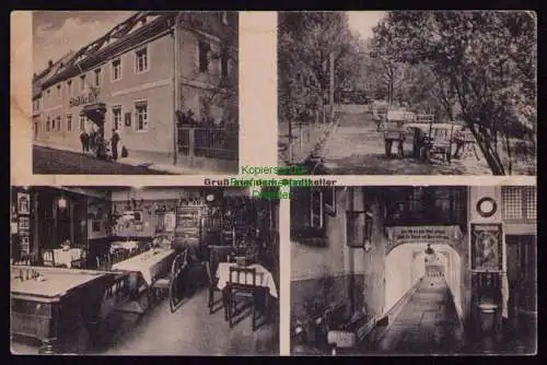 162042 AK Bernstadt i. Sa. Gruss aus dem Stadtkeller Saal Kino um 1920