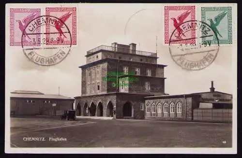 162048 AK Chemnitz Fotokarte Flughafen 1929 über BerlinZentralflughafen Belgien