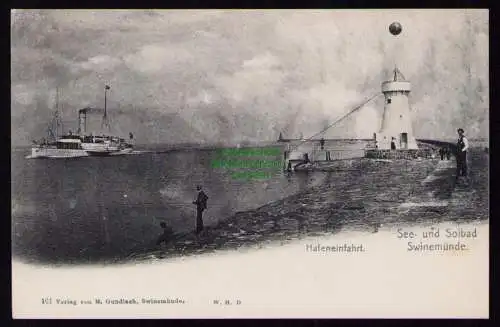 165807 AK See- und Soolbad Swinemünde 1905 Hafeneinfahrt