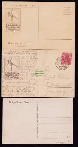 165818 3 AK Dresden 4. Sächsisches Kreisturnfest 1921 Festpostkarte 2 Festgruß