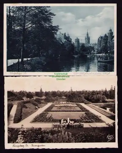 165829 2 AK Königsberg i. Pr. 1933 Schlossteich  mit Schloss Rosengarten 1939