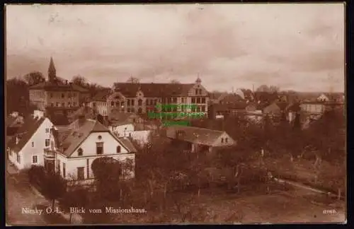 165787 Ansichtskarte Niesky O.-L. Blick vom Missionshaus 1927