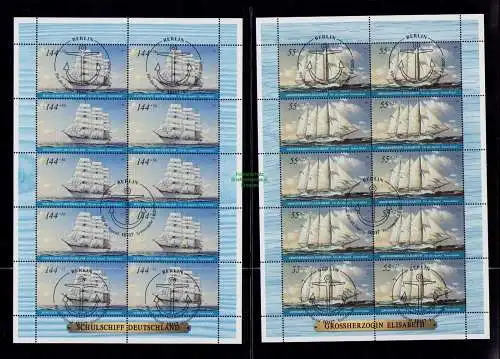 B18920 Deutschland 2005 Mi. 2464 - 2468 Jugend Großsegler Zehnerbogen gemischt