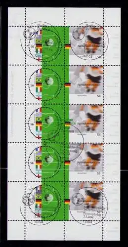 B18917 Deutschland 2002 Mi. 2258 2259 Fussball Zehnerbogen gemischt gestempelt