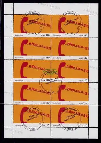 B18894 Deutschland 2001 Mi. 2164 Zehnerbogen gemischt gestempelt / **