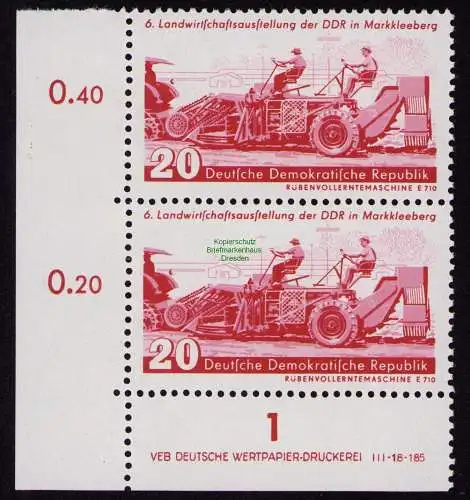 DDR DV 3752 630 ** Landwirtschaftsausstellung Markkleeberg 1958