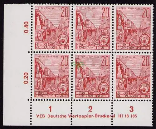 DDR DV 3703 580B ** Freimarken Fünfjahrplan Dauerserie DS 1957