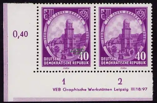 DDR DV 3663 526 ** 750 Jahre Dresden TU mit Sternwarte 1956