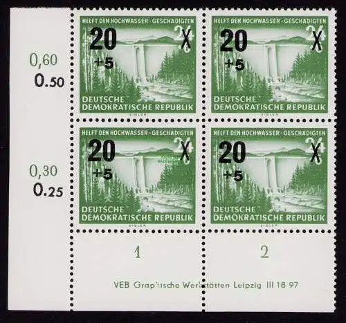 DDR DV 3629 449 ** Hilfe für die Hochwassergeschädigten 1955