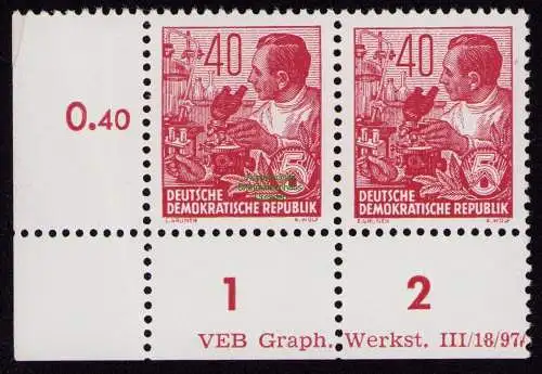 DDR DV 3618 418 XI Teil-DV ** DS Dauerserie FJP 1953