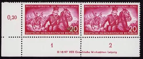 DDR DV 3611 400 ** Patrioten Ferdinand von Schill 1953