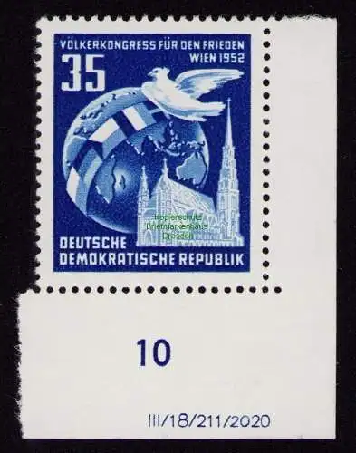 DDR DV 3589 321 DV 1 ** Völkerkongress für Frieden 1952