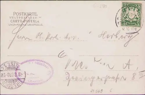 21569 AK Oytal m. Wirtschaft Allgäuer Alpen Oythalhaus, gelaufen 1903, Anschrift