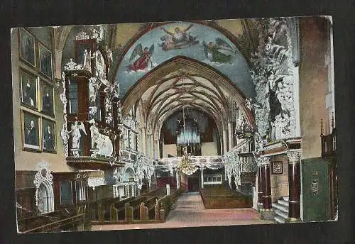 21408 Ansichtskarte Schleiz Inneres der Bergkirche Verlag P. König Bad Lobenstein 1908