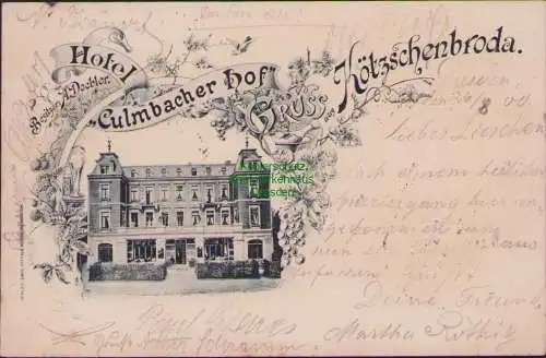 158598 Ansichtskarte Kötzschenbroda 1900 Hotel Culmbacher Hof