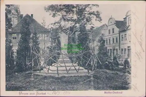 158761 AK Zerbst 1900 Moltke Denkmal