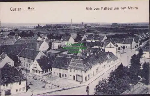 158775 AK Güsten i. Anh. 1925 Blick vom Rathaustum nach Westen