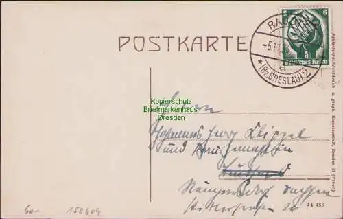 158604 AK Rauthen Bez. Breslau 1934 Gaffron Schloss Einladung zur Jagd