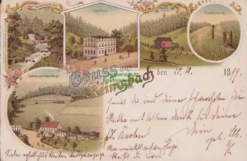 155692 AK Reimsbach 1899 Litho Logirhaus Füstenblick Gasthaus zum frohen Morgen