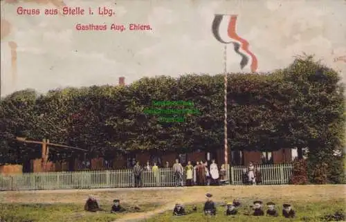 155591 Ansichtskarte Stelle in Lüneburg Gasthaus Aug. Ehlers 1906