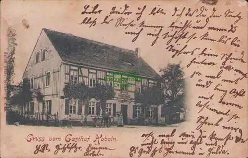 155587 Ansichtskarte Kobeln bei Hirschstein Kr. Meißen Prausitz 1900