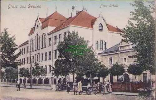 155761 Ansichtskarte Dresden Deuben Neue Schule 1909