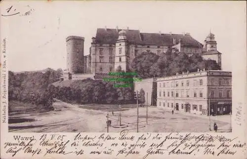 154994 Ansichtskarte Wawel Kathedrale Krakau 1905