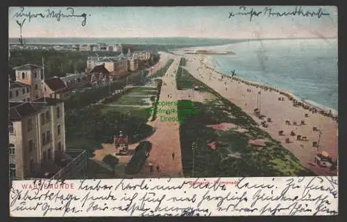 154475 Ansichtskarte Warnemünde Bismarck Promenade 1908 nach Nottingham