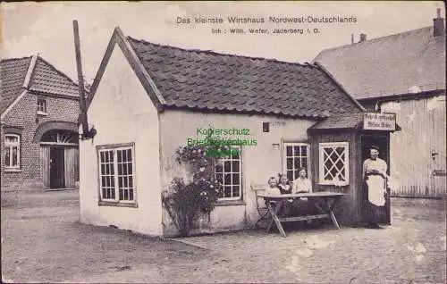 154510 Ansichtskarte Jaderberg um 1910 Das kleinste Wirtshaus Nordwest Deutschlands