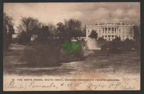 154387 Ansichtskarte Weißes Haus The White House Washington D.C. USA South Front 1905