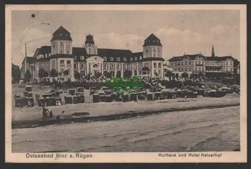 154455 Ansichtskarte Binz a. Rügen Kurhaus und Hotel Kaiserhof 1927