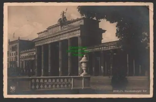 154488 Ansichtskarte Berlin Brandenburger Tor 1932 seltene Perspektive Landpoststempel