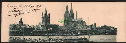 150456 2teilige Panorama Klapp Ansichtskarte Köln Cöln 1899 nach Antwerpen