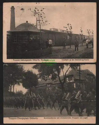 150478 2 AK Truppenübungsplatz Döberitz Neulager Obsthalle Hindenburg Strasse