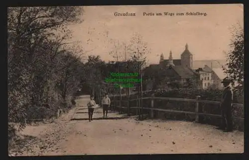 148755 Ansichtskarte Graudenz Wpr. 1919 Partie am Wege zum Schlossberg