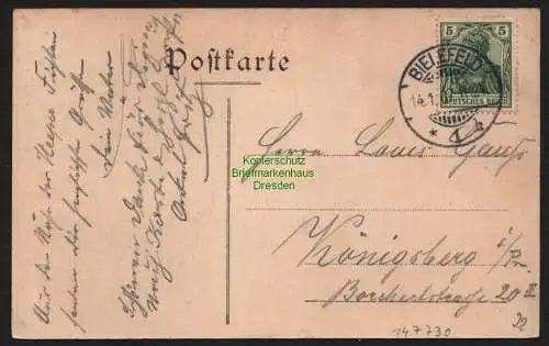 147730 AK Bielefeld 1907 Gruss aus d. Karolinenquelle Restauration zur Karolinen